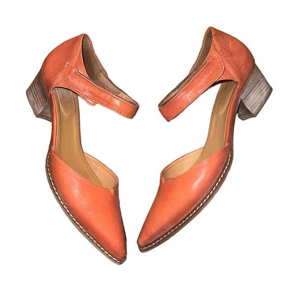 Sundance Orange Leather Shoes Size 6 - Picture 4 of 5